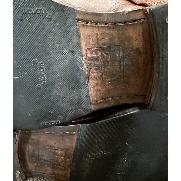 FRYE Leather Combat Boots Men 8.5 Brown Lace Up Distressed Office Vibram Outsole - Picture 16 of 16